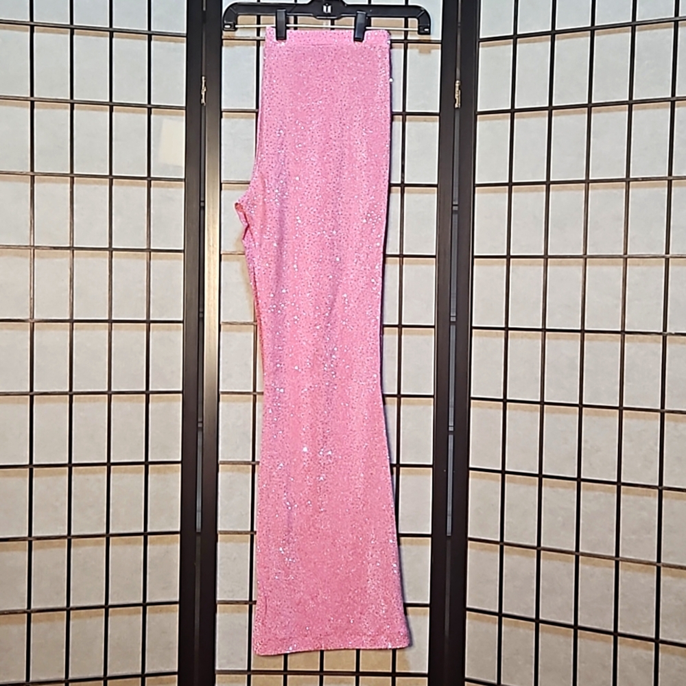 Pink High Rise Flare Pants - Picture 5 of 5